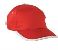Şapka Promosyon Kırmızı-Beyaz Biyeli As-704 Seri Şapka
